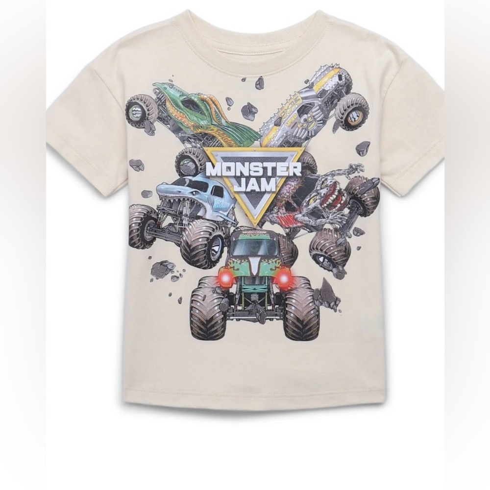 NWT Monster Jam Toddler Graphic‎ Tee 12M Trucks Dino Shark Boys Shirt